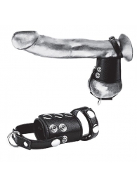 Кольцо на член и мошонку Cock Ring With 2  Ball Stretcher And Optional Weight Ring - BlueLine - в Благовещенске купить с доставкой