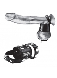 Утяжка на пенис и мошонку Cock Ring With 1.5  Ball Stretcher And Optional Weight Ring - BlueLine - купить с доставкой в Благовещенске