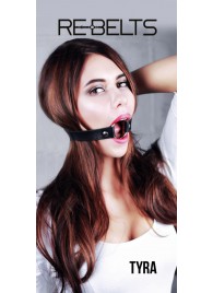 Чёрный кожаный чокер-кляп Tyra Black - Rebelts - купить с доставкой в Благовещенске