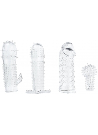 Набор из 4 насадок на член Pleasured Penis Enhancement Sleeve 4 Pack - XR Brands - в Благовещенске купить с доставкой