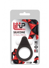 Чёрное эрекционное кольцо LIT-UP SILICONE STIMU RING 1 BLACK - Dream Toys - в Благовещенске купить с доставкой