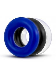 Набор из 3 разноцветных колец Stay Hard Donut Rings - Blush Novelties - в Благовещенске купить с доставкой