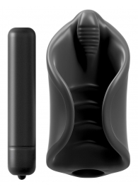 Чёрный мастурбатор Vibrating Silicone Stimulator с вибрацией - Pipedream - в Благовещенске купить с доставкой