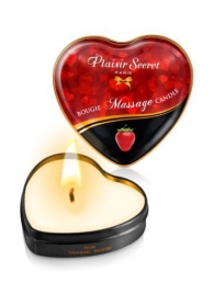 Массажная свеча с ароматом клубники Bougie Massage Candle - 35 мл. - Plaisir Secret - купить с доставкой в Благовещенске