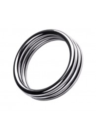 Металлическое эрекционное кольцо с рёбрышками размера L - ToyFa - в Благовещенске купить с доставкой