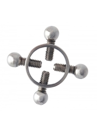 Серебристые зажимы для сосков на винтах - ToyFa - купить с доставкой в Благовещенске