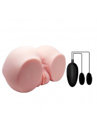 Телесный мастурбатор с двумя любовными тоннелями и вибрацией - Baile - в Благовещенске купить с доставкой