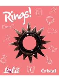 Чёрное эрекционное кольцо Rings Cristal - Lola Games - в Благовещенске купить с доставкой