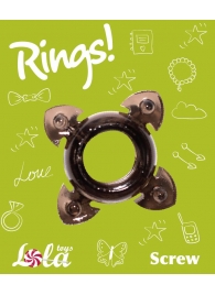 Чёрное эрекционное кольцо Rings Screw - Lola Games - в Благовещенске купить с доставкой