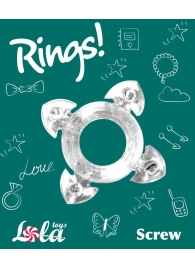 Прозрачное эрекционное кольцо Rings Screw - Lola Games - в Благовещенске купить с доставкой