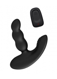 Черный силиконовый стимулятор простаты Levett Nitoc с пультом ДУ - Levett - в Благовещенске купить с доставкой