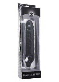 Чёрная увеличивающая насадка на член Mamba Cock Sheath Packaged - 16,5 см. - XR Brands - в Благовещенске купить с доставкой