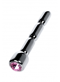 Серебристый уретральный плаг со стразом - 7 см. - ToyFa - купить с доставкой в Благовещенске