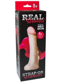 Реалистичная насадка с мошонкой REAL Standard - 18 см. - LOVETOY (А-Полимер) - купить с доставкой в Благовещенске