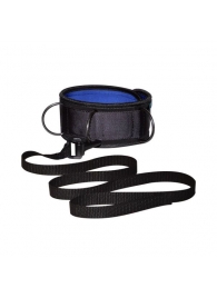 Чёрно-синий неопреновый ошейник с поводком - Sitabella - купить с доставкой в Благовещенске