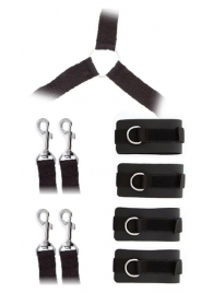 Комплект наручников и поножей LUXURIOUS BED RESTRAINT CUFF SET - Blush Novelties - купить с доставкой в Благовещенске