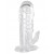 Прозрачная гелевая насадка с клиторальным отростком - 13 см. - Toyfa Basic - в Благовещенске купить с доставкой