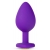 Фиолетовая анальная пробка Bling Plug Medium с золотистым стразом - 8,3 см. - Blush Novelties - купить с доставкой в Благовещенске