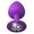 Фиолетовая анальная пробка со стразом Her Little Gem Large Plug - 9,5 см. - Pipedream - купить с доставкой в Благовещенске