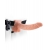 Телесный полый страпон с вибрацией Vibrating Hollow Strap-On with Balls - 24 см. - Pipedream - купить с доставкой в Благовещенске