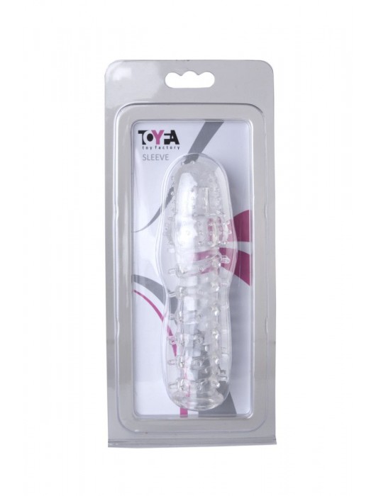 Прозрачная, закрытая насадка с шипами и точками - 13,5 см. - Toyfa Basic - в Благовещенске купить с доставкой