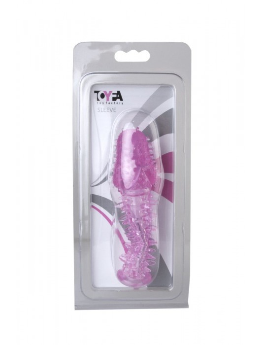 Закрытая насадка розового цвета с шипами и точками - 13,5 см. - Toyfa Basic - в Благовещенске купить с доставкой