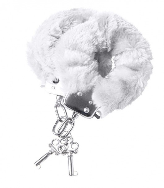 Наручники с белой меховой опушкой - ToyFa - купить с доставкой в Благовещенске