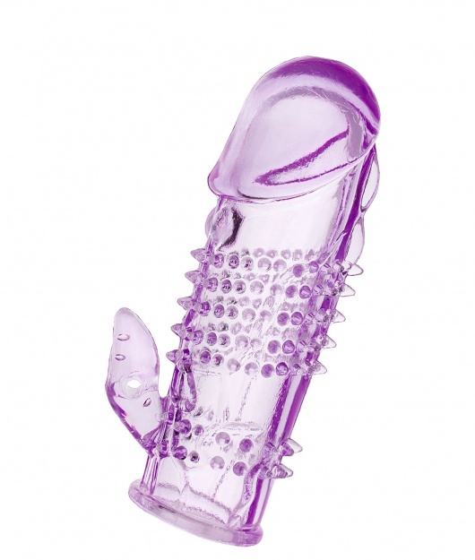 Фиолетовая насадка с коготком и шипами - 13 см. - Toyfa Basic - в Благовещенске купить с доставкой