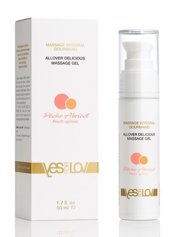 Универсальный массажный гель-смазка Allover Delicious Massage Gel с ароматом персика и аброкоса - 50 мл. - YESforLOV - купить с доставкой в Благовещенске