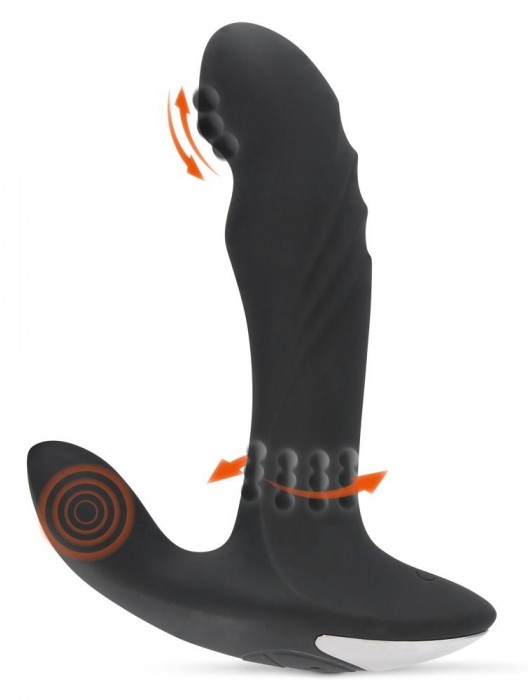 Черный вибромассажер простаты с функцией римминга Plug with Perineum Stimulator - 16,6 см. - Orion - в Благовещенске купить с доставкой