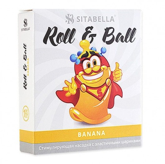 Стимулирующий презерватив-насадка Roll   Ball Banana - Sitabella - купить с доставкой в Благовещенске