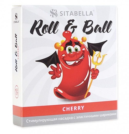 Стимулирующий презерватив-насадка Roll   Ball Cherry - Sitabella - купить с доставкой в Благовещенске