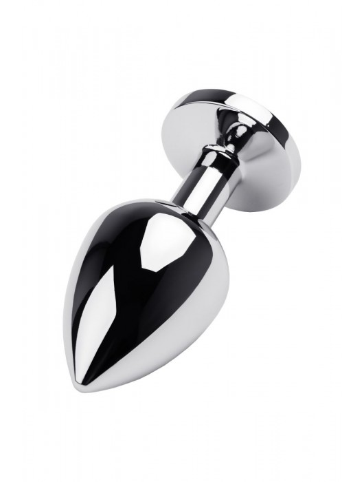 Серебристая коническая анальная пробка с красным кристаллом - 8 см. - ToyFa - купить с доставкой в Благовещенске