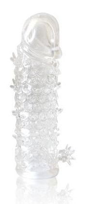 Закрытая прозрачная рельефная насадка Crystal sleeve - 13 см. - Erowoman-Eroman - в Благовещенске купить с доставкой