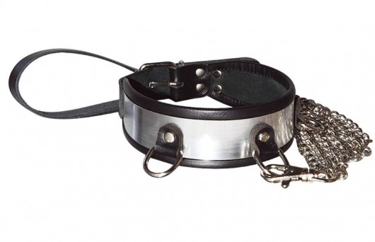 Стильный ошейник с металлическим блеском и поводком - Sitabella - купить с доставкой в Благовещенске