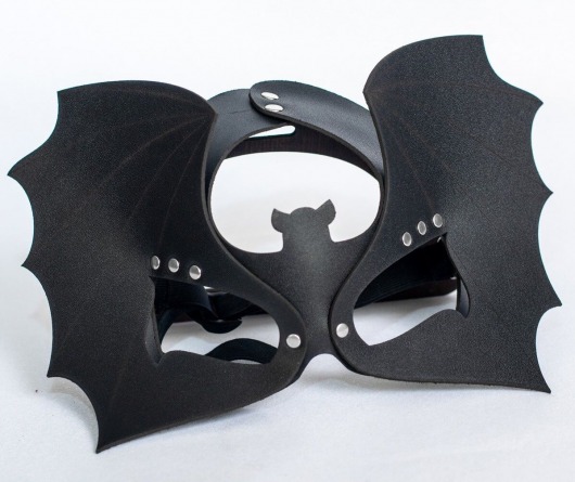 Черная кожаная маска на глаза  Летучая мышь - Sitabella - купить с доставкой в Благовещенске