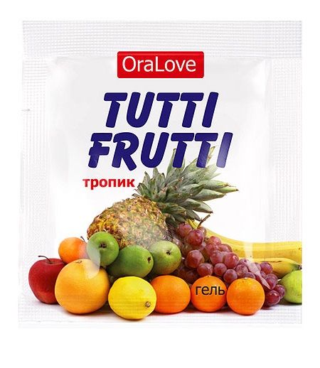 Пробник гель-смазки Tutti-frutti со вкусом тропических фруктов - 4 гр. - Биоритм - купить с доставкой в Благовещенске