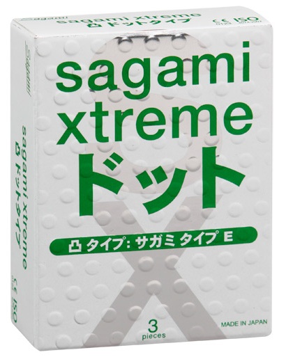 Презервативы Sagami Xtreme SUPER DOTS с точками - 3 шт. - Sagami - купить с доставкой в Благовещенске