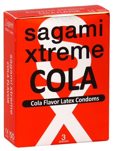 Ароматизированные презервативы Sagami Xtreme COLA - 3 шт. - Sagami - купить с доставкой в Благовещенске