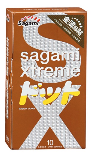 Презервативы Sagami Xtreme FEEL UP с точечной текстурой и линиями прилегания - 10 шт. - Sagami - купить с доставкой в Благовещенске