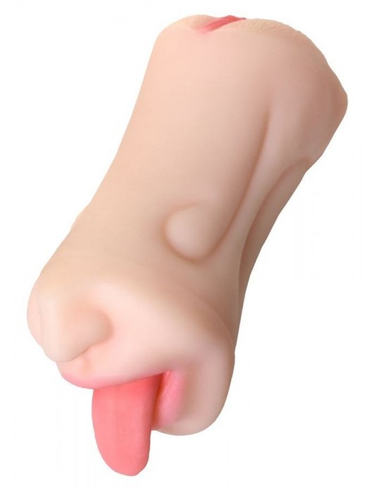 Телесный двусторонний мастурбатор Fruity Tongue - ротик и вагина - ToyFa - в Благовещенске купить с доставкой