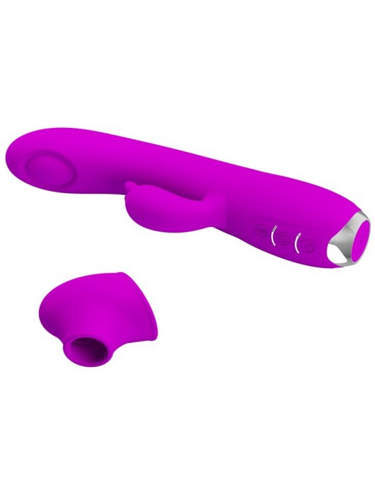 Лиловый вибратор Regina с пульсирующей головкой - 19,8 см. - Baile