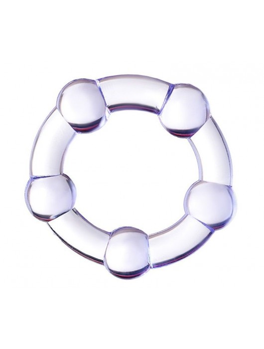 Фиолетовое эрекционное кольцо на пенис с бусинами - Штучки-дрючки - в Благовещенске купить с доставкой