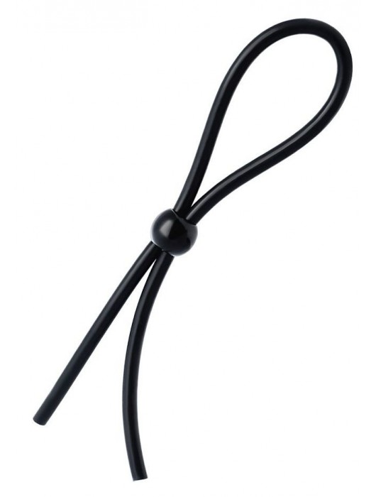 Черное лассо на пенис с одной бусиной - A-toys - в Благовещенске купить с доставкой