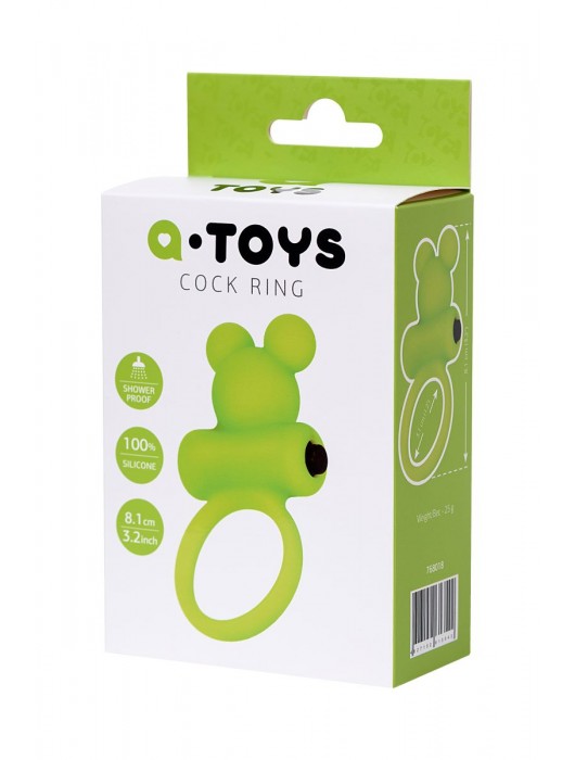 Зеленое виброкольцо на пенис A-Toys - A-toys - в Благовещенске купить с доставкой