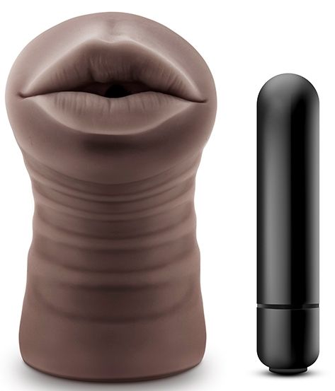 Коричневый мастурбатор-ротик Heather - Blush Novelties - в Благовещенске купить с доставкой
