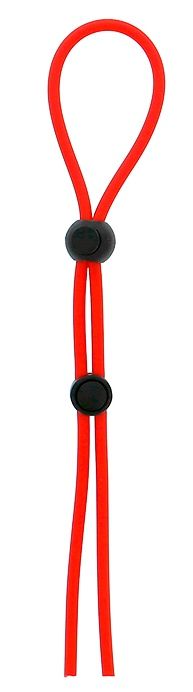 Красное лассо на пенис с двумя бусинами STRETCHY LASSO CAGE - Dream Toys - в Благовещенске купить с доставкой