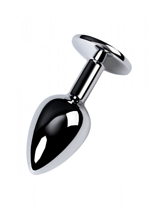 Серебристая конусовидная анальная пробка с фиолетовым кристаллом - 7 см. - ToyFa - купить с доставкой в Благовещенске