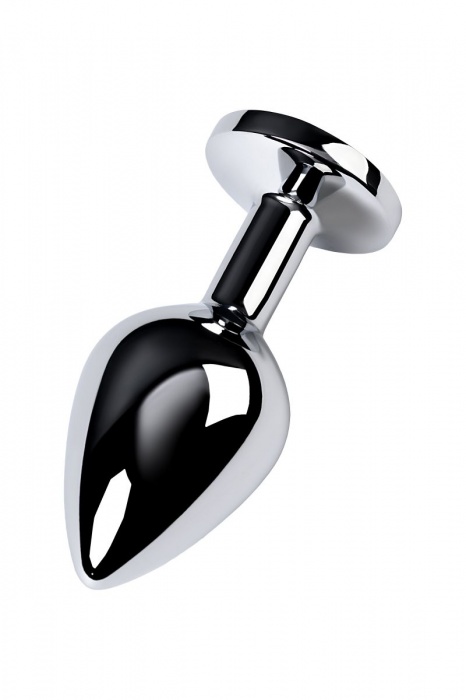 Серебристая конусовидная анальная пробка с голубым кристаллом - 8 см. - ToyFa - купить с доставкой в Благовещенске