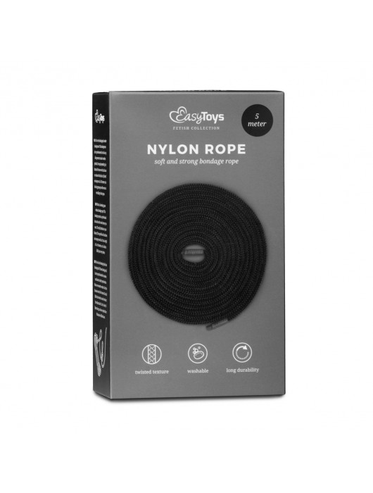 Черная веревка для бондажа Easytoys Bondage Rope - 5 м. - Easy toys - купить с доставкой в Благовещенске